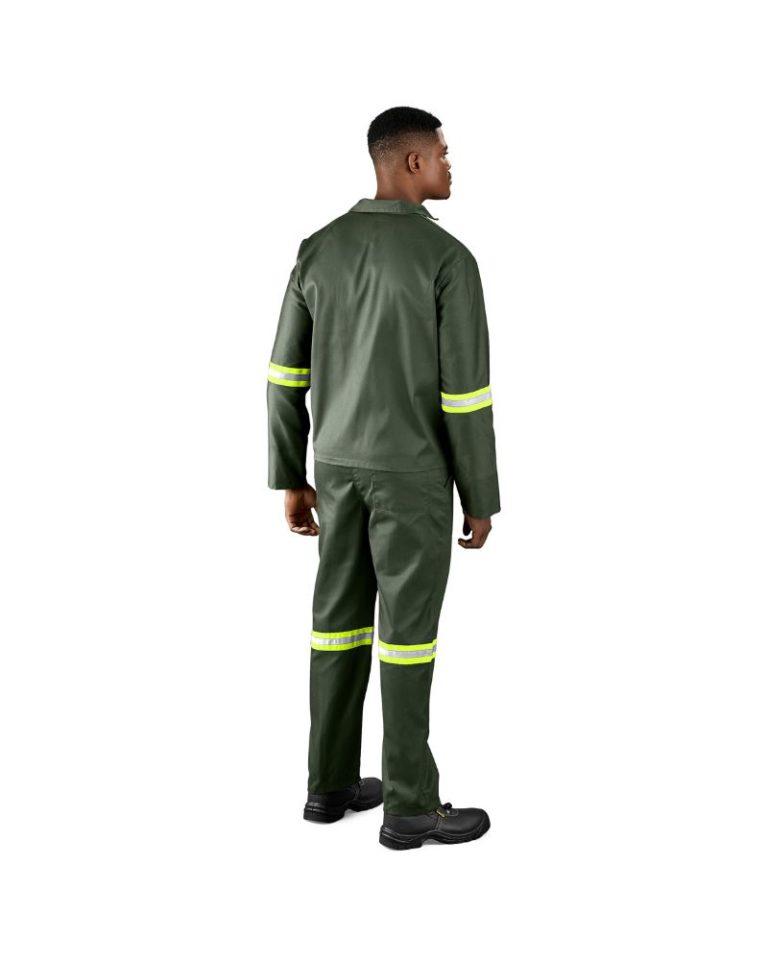 Acid Resistant Polycotton Conti Suit Reflective Arm And Legs Yellow