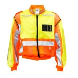Lime/Orange Traffic Reflective Jacket Detachable Sleeve