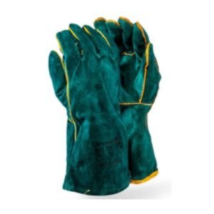 Dromex Superior Green Lined Leather Welding Gloves – Welted Elbow Length
