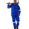 D59 270Gsm 100% Cotton Conti Pants With Reflective Tape - Royal Blue