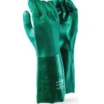 Dromex Heavy Duty Textured Green Pvc Coated Gloves Elbow 40Cm