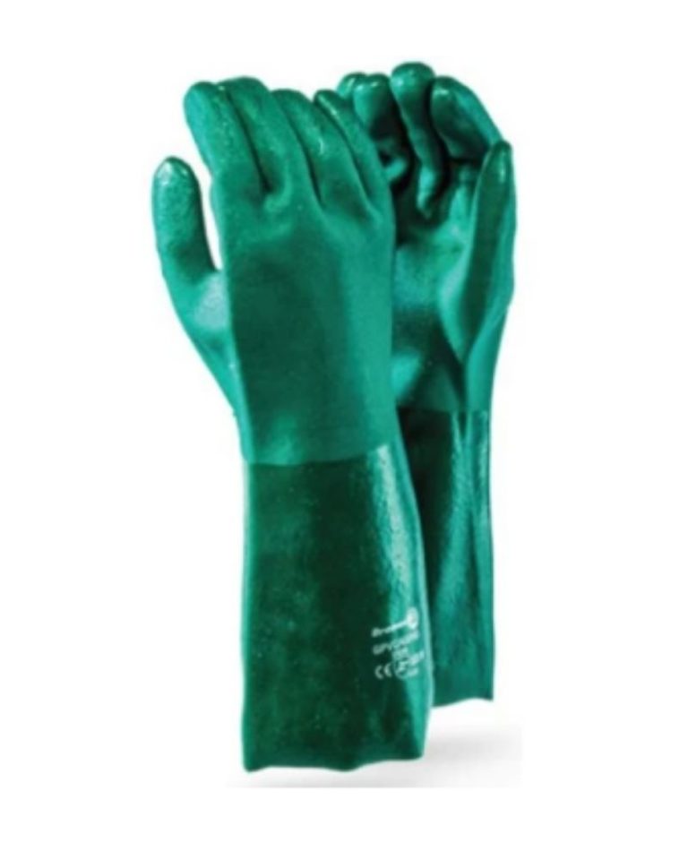 Dromex Heavy Duty Textured Green Pvc Coated Gloves Elbow 40Cm - ZDI