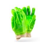 Dromex Cronus Hi-Vis Lime Green Pvc Gloves With Reinforcing Wrist