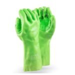 Dromex Cronus Hi-Vis Lime Green Pvc Gloves With Reinforcing Elbow