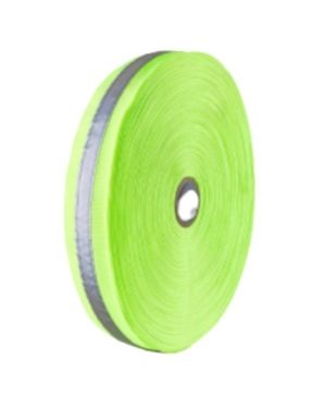 Lime 50Mm Ribbon, 20Mm Silver Reflective, 100M Rolls