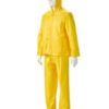 Yellow Rubberized Rain Suits, Hood, Zip and Storm Flap