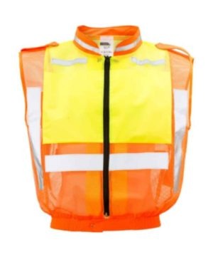 Lime/Orange Traffic Reflective Vest, 100% Polyester, Sleeveless