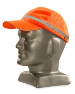 Baseball Type Reflective Hat With Neck Protector Lime Or Orange