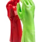 Dromex Cronus Dual Colour Red/Green Pvc Gloves With Reinforcing Elbow