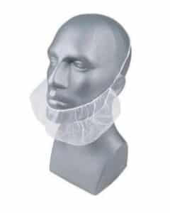 Beard Cover Non‑Woven Elastic White 34×26 cm