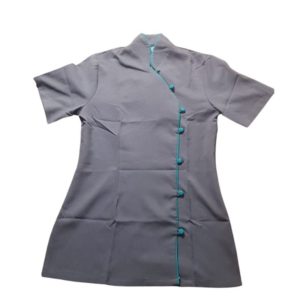 N2042 – Blouse With Contrast And Detailed Neck