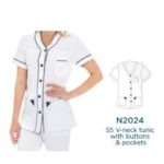 N2024 – V-Neck Tunic With Buttons & Pockets