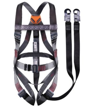Sisi Belted Harness: Double Leg Lanyard With Snap Hooks – Belted
