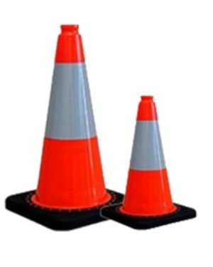 Traffic Cone With Reflective Tape 500Mm