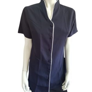 N2027 Tunic With Contrast & Pockets With Front Buttons