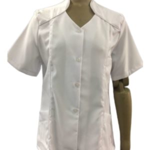 B1138 Button Front Blouse With Piping