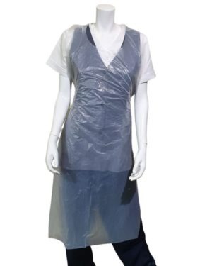 White 10 Microns Tie Back Aprons Ldpe (Pack Of 100)