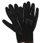 Javlin Black Soft Feel Liner With Black Double Coated Nitrile, Palm Dipped,