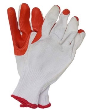 Javlin Crayfish Gloves – Orange Rubber Coated Gloves Standard 100G
