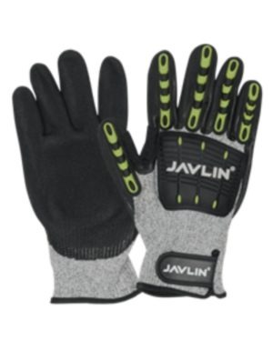 Javlin Cut 5 Impact Glove With TPU Protection On Fingers, Impact Pad, Neoprene Cuff And Velcro Closure