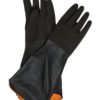 Javlin Black / Orange Elbow Length Rubber Glove, Rough Palm, Superior Quality, 200Gsm