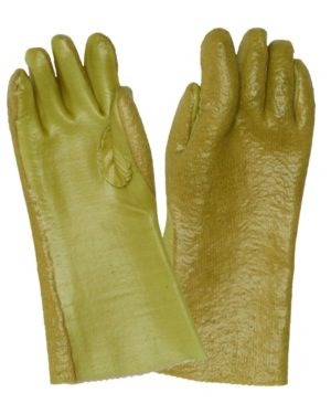 Javlin PVC Elbow Length Extra Heavyweight Hi-Vis Green Reinforced Top Padding Gloves