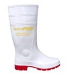 Builder Men’s Knee Length, White with Red Sole Gumboot