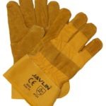 Javlin Yellow Leather Freezer Glove Candy Stripe Back- With full Sock Lining