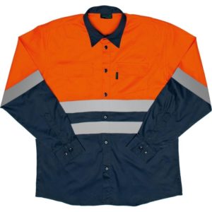 Javlin Navy and Orange / Navy and Yellow Shirt L/S