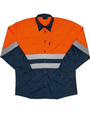 Javlin Navy and Orange / Navy and Yellow Shirt L/S