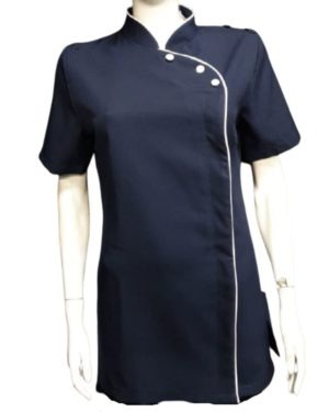 N2057 Short Sleeve Tunic with contrast piping
