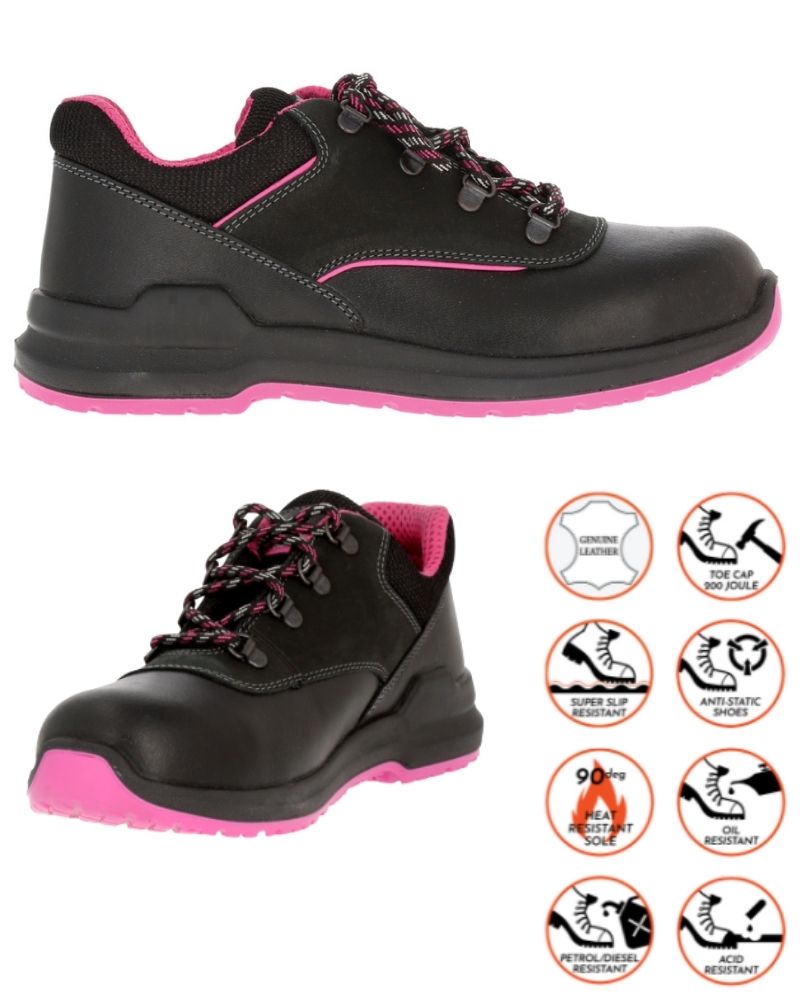 CHARLOTTE BLACK LADIES SAFETY SHOES 