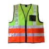 V032 Two-Tone Reflective Vest Zip Lime/Orange S-4XL ISO20471