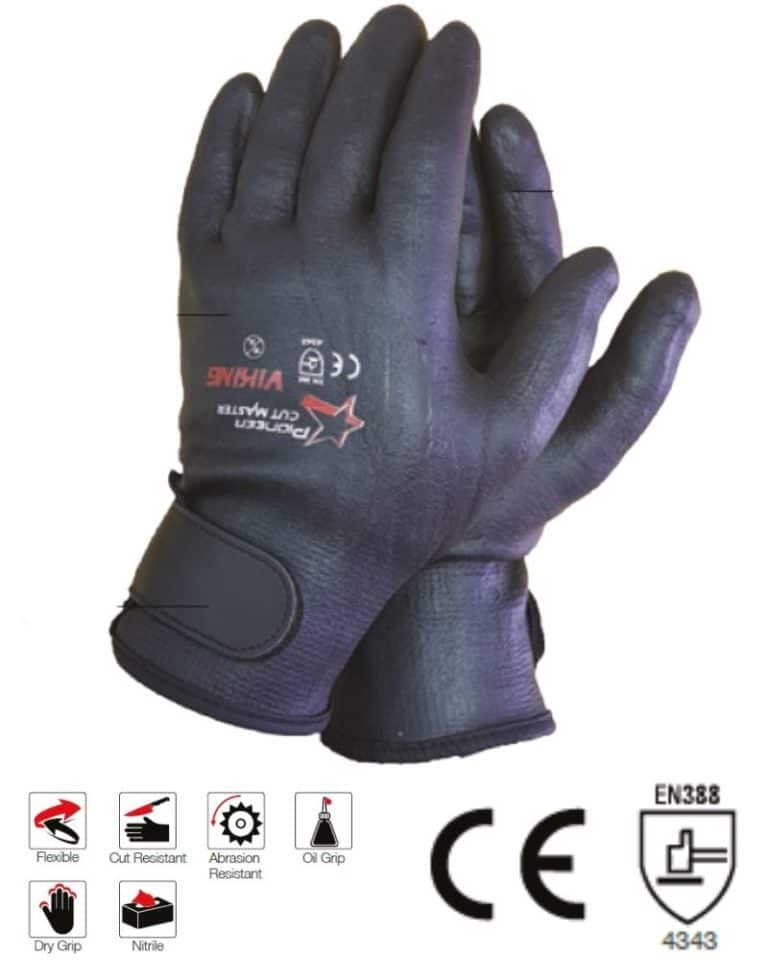 Viking CutMaster Nitrile Coated Cut Level 3 Glove Velcro Cuff ZDI