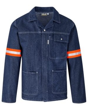 Cast Premium 100% Cotton Denim Jacket WITH ORANGE REFLECTIVES