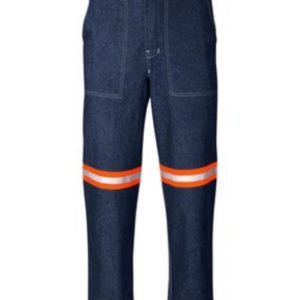 Cast Premium 100% Cotton Denim Pants with ORANGE reflectives