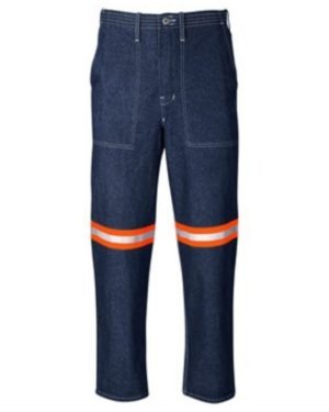 Cast Premium 100% Cotton Denim Pants with ORANGE reflectives