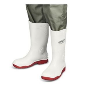 Hygiene White Gumboot Non Steel Toe Cap with red sole