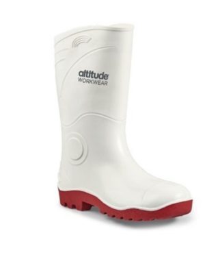 Hygiene White Gumboot Non Steel Toe Cap with red sole