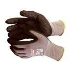 Pioneer 15 G Grey Nylon Liner, Black Water Base Pu Palm With Nitrile Dot