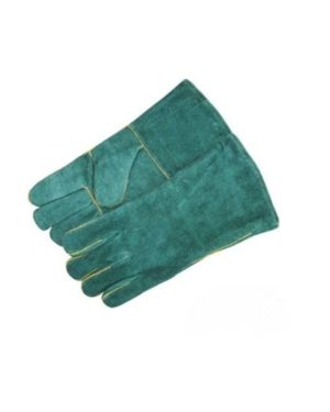 6″ Green Lined Elbow Length Leather Gloves