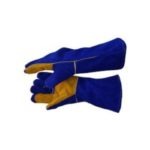 8″ Blue Lined Welding Glove, Yellow Palm, A Grade , Elbow