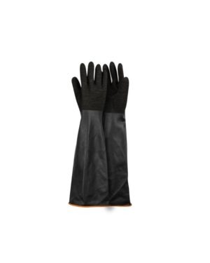 Black Industrial Rubber Glove Rough Palm 55Cm
