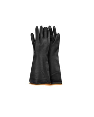 Black Industrial Rubber Glove Smooth Palm 55Cm