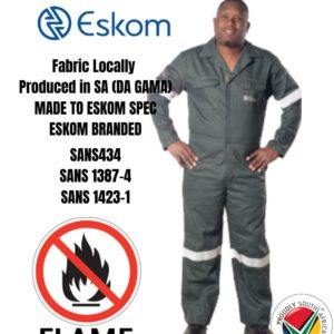 Eskom Spec – Utility Acid/Alkali Artisan D59 flame and Acid Resistant one piece boiler suit – Bottle Green