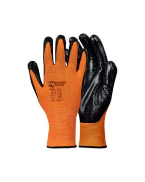 Orange Nitrile Palm Dipped Glove