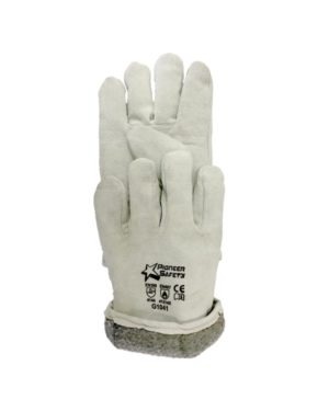 Pioneer 2.5″ Chrome Leather Wrist Length Fleece Lined (Winter Glove) New