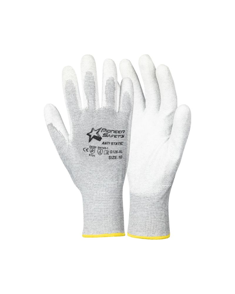 Pioneer Anti-Static Carbon Nylon Glove Pu Dipped Sz8-11 - ZDI