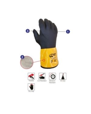 Pioneer Black And Orange Pvc Glove (Dyneema Interlayer)Cut Level 5