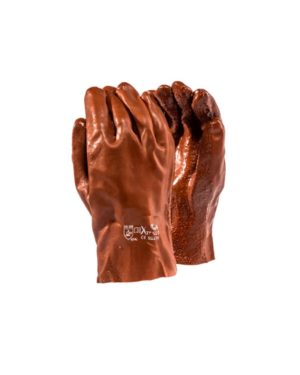 Pioneer Gorgon Brown Heavy Duty Pvc Glove Open Cuff 27Cm